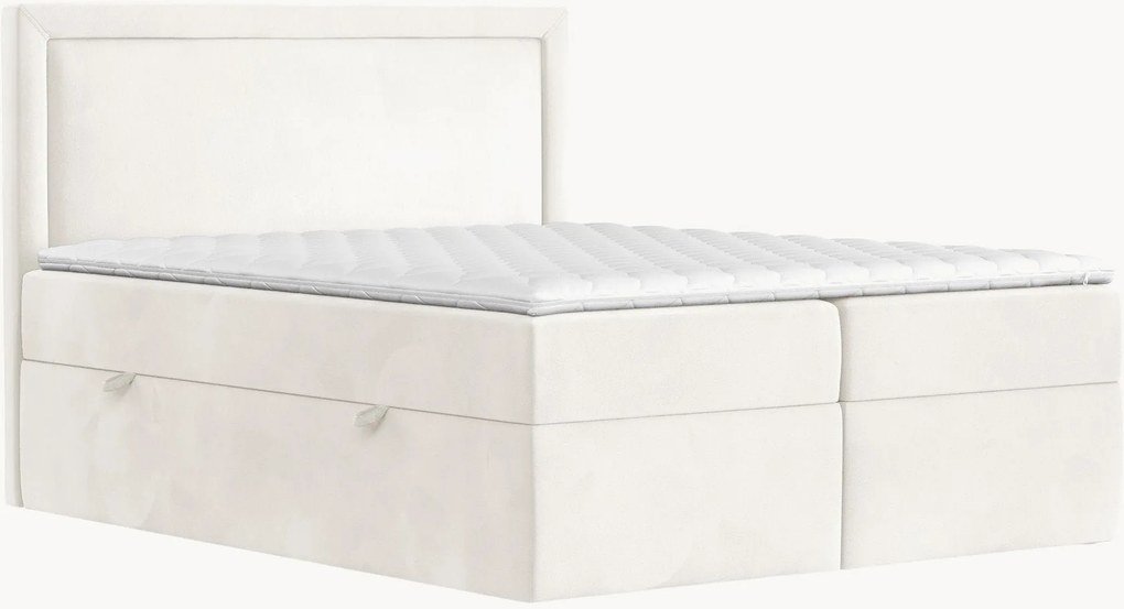 Letto boxspring in velluto fatto a mano con contenitore Rebecca, H3
