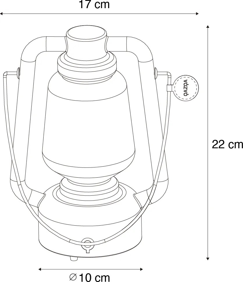 Lampada da tavolo ricaricabile 22 cm IP44 bianca - STORM Mini