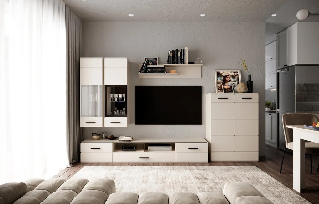 Set Mobili Valetta in colorazione Cashmere – Larghezza totale 280 cm