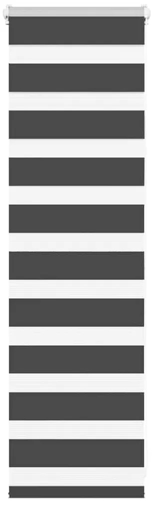 Tenda A Rullo Zebra Nero Larghezza Tessuto 45,9 Cm Poliestere /