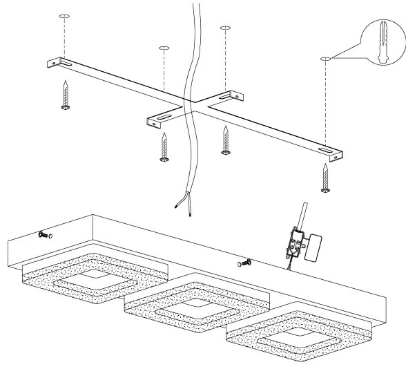 Eglo 95656 - Plafoniera LED FRADELO 3xLED/4W/230V