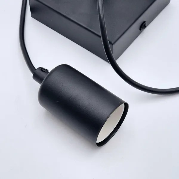 Lampadario a sospensione con filo ASTRID 1xE27/60W/230V opaco nero