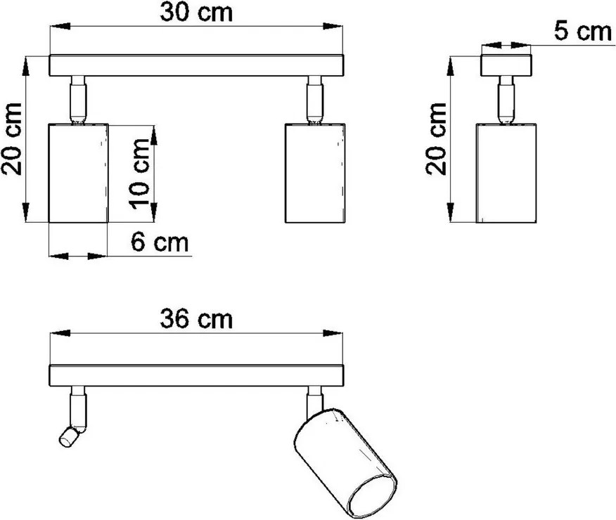 Plafoniera in legno Ludwik - Sollux