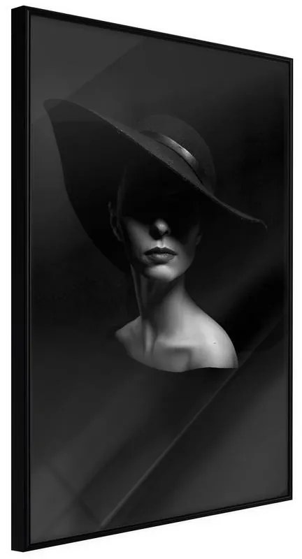 Poster  Woman in a Hat  Cornice Quadri Cornice nera, Larghezza x Altezza Home decor 30x45