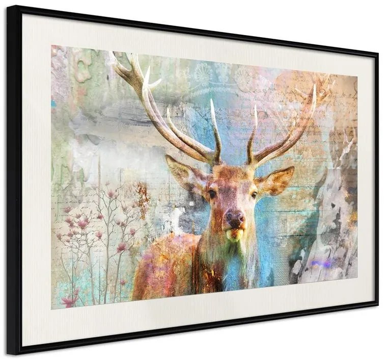 Poster  Pastel Deer  Cornice Quadri Cornice nera con pass-partout, Larghezza x Altezza Home decor 30x20