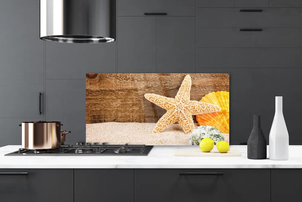 Pannello paraschizzi cucina Arte della stella marina di sabbia 100x50 cm