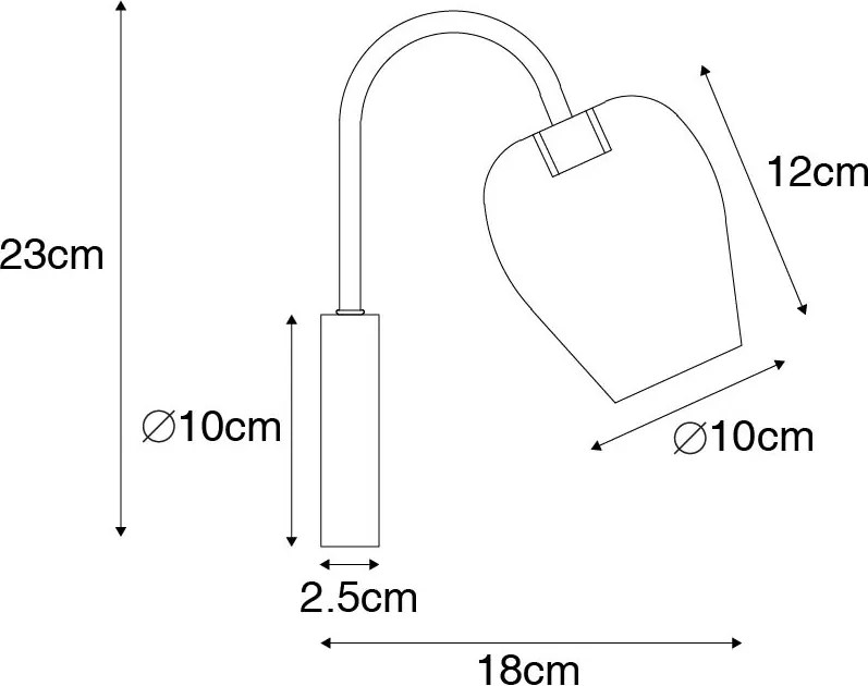 Lampada da parete intelligente oro con vetro incl. Wifi G9 - Elien