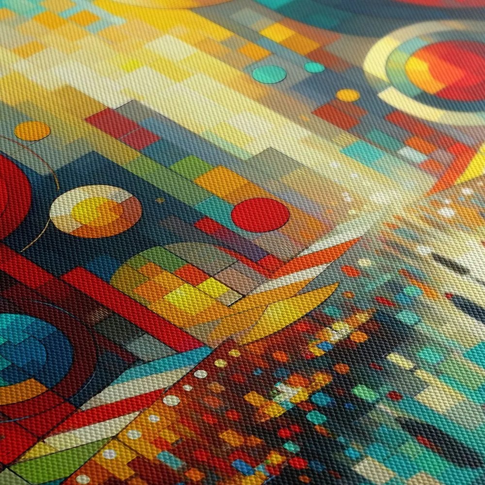Quadro su tela – Città colorata nei cerchi