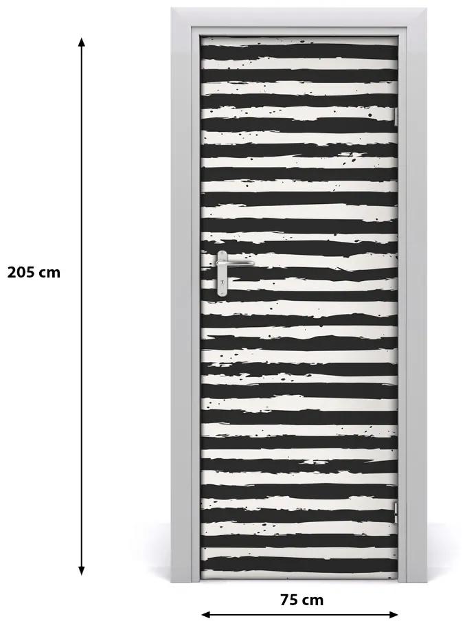 Adesivo per porta Strisce in bianco e nero 75x205 cm