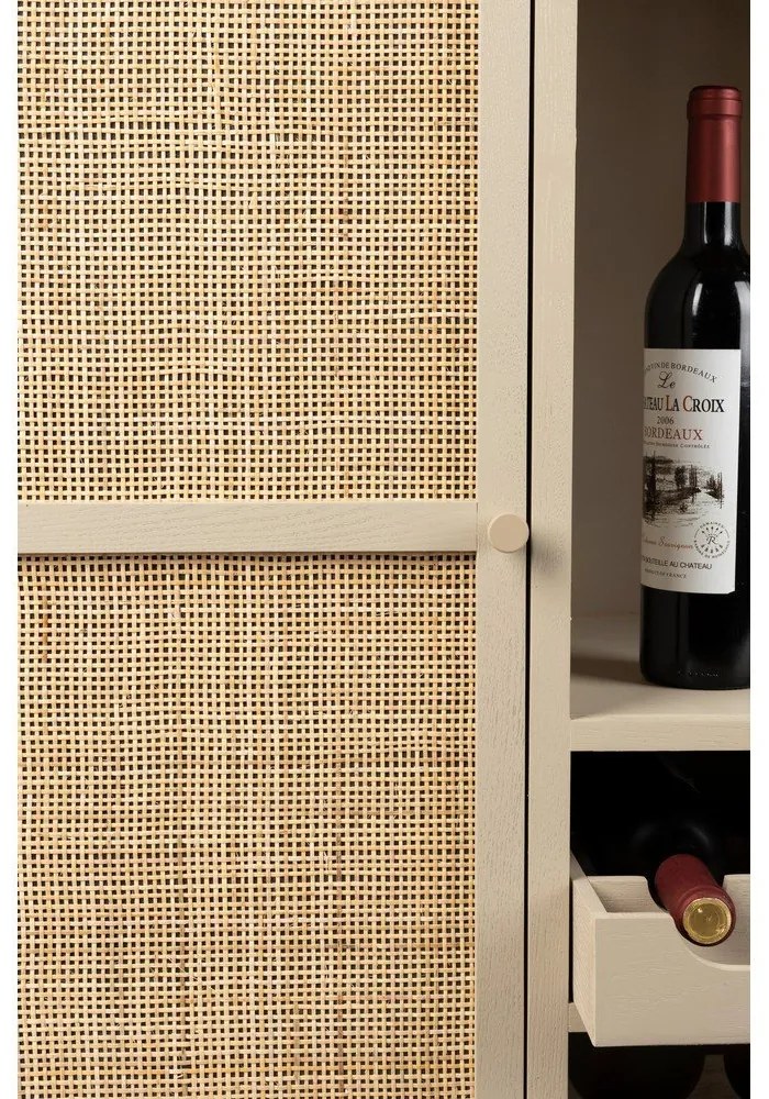 Portabottiglie in rattan crema per 8 bottiglie, 90x100 cm Amaya - White Label
