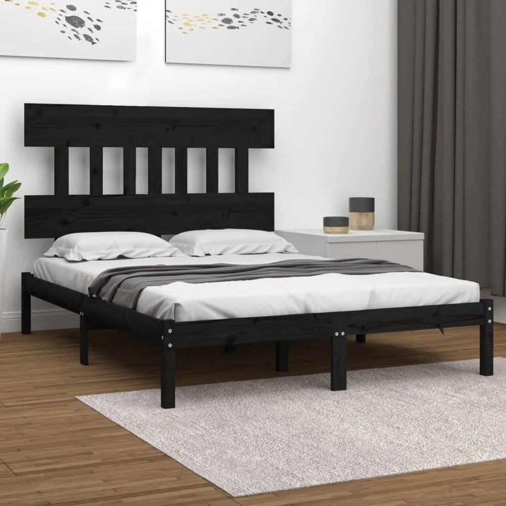 Giroletto Nero İn Legno Massello 200x200 Cm /