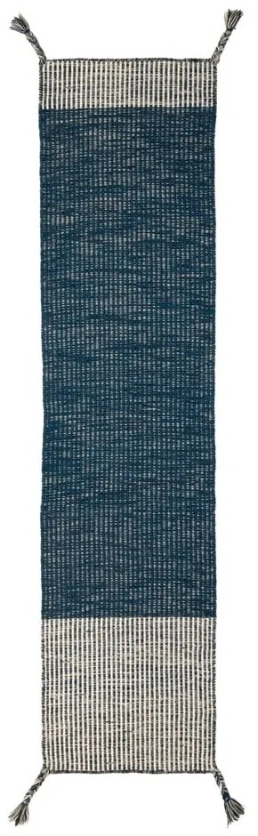 Tappeto in lana blu 60x200 cm Indira - Flair Rugs