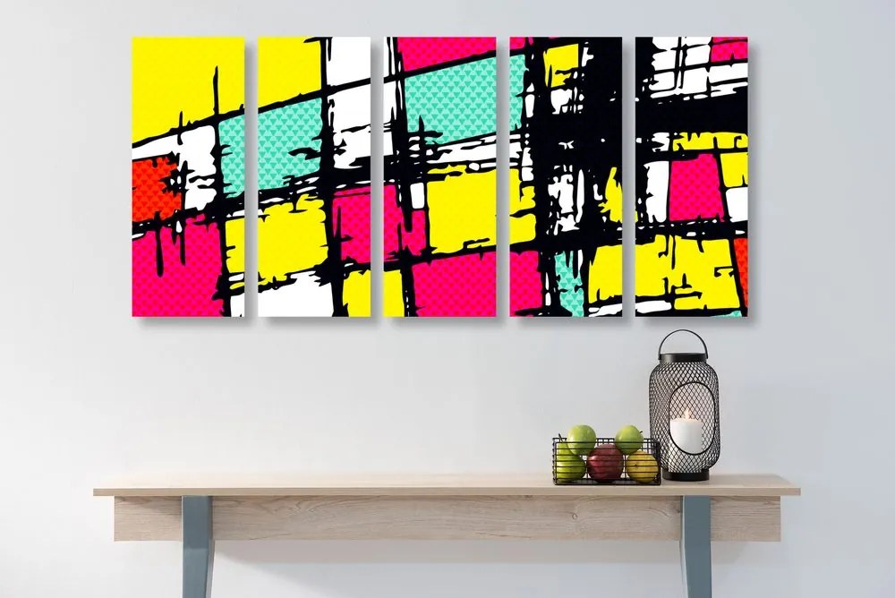 Quadri 5 pezzi – Pop-art stiloso