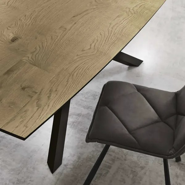 Tavolo fisso FLOYD 200 cm con piano in Rovere Crudo