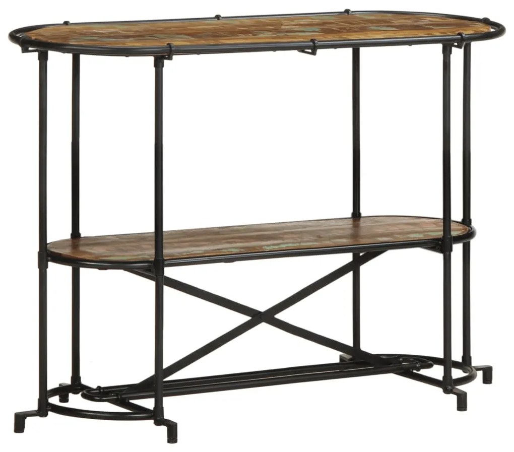 Tavolo Consolle 110x42x76 Cm İn Legno Massello Di Recupero /