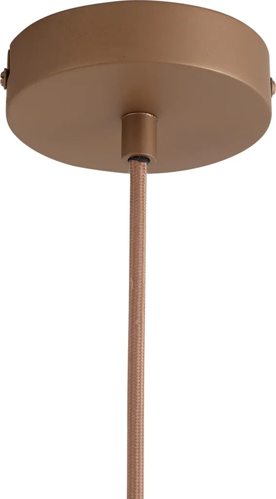 Lampada a sospensione di design bronzo scuro con vetro ambrato - Kemner