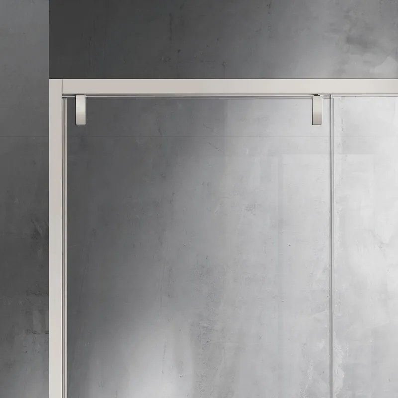 Kamalu - Doccia nicchia 120cm finitura acciaio spazzolato | KSA4000AS