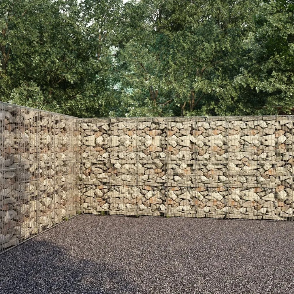 Gabbione Con Copertura İn Acciaio Zincato 600x30x200 Cm /