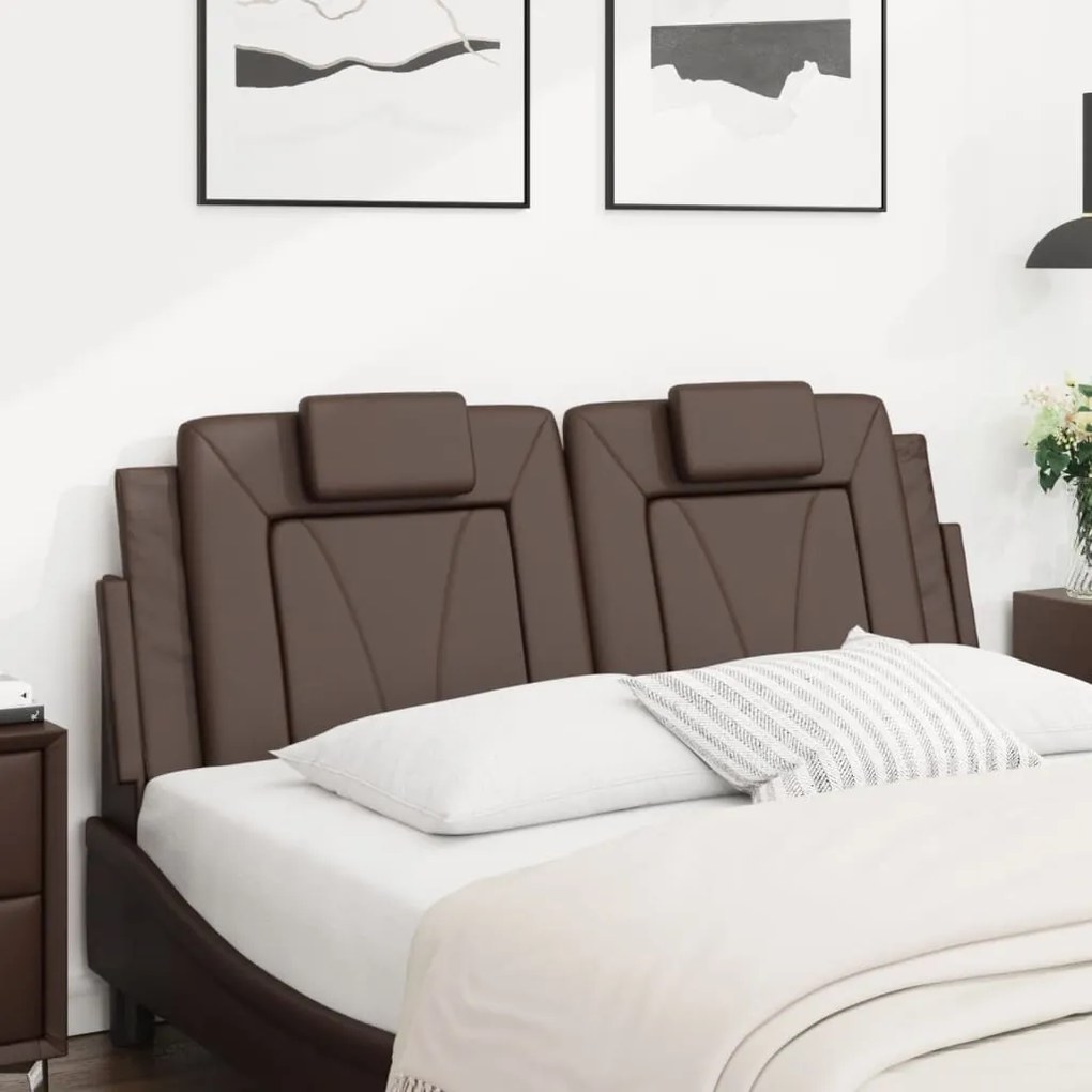 Cuscino testiera marrone 120 cm in similpelle