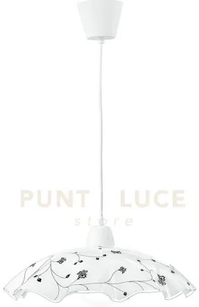 Lampadario a sospensione root bianca 1 luce attacco e27 42x42x120cm...