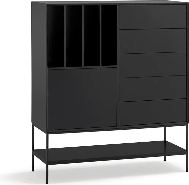 Armadietto nero 120x140x45 cm Platt – Teulat