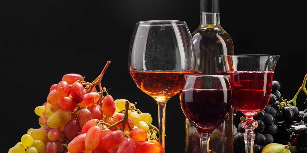 Stampa su tela – Vino e uva italiani