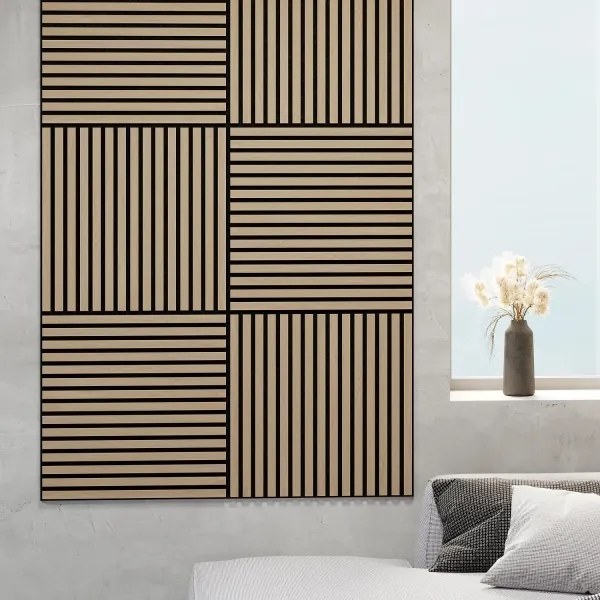 BATH DELUXE 54-060-08-86-12 - SET 4x Pannello acustico a parete DANVIKEN 60x60 cm quercia