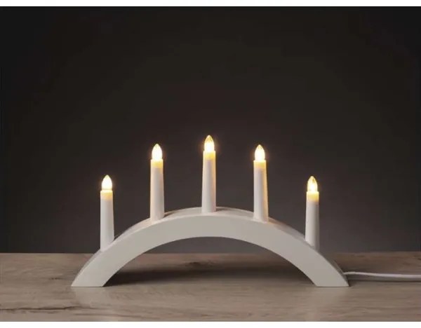 Candeliere natalizio 5xE10/15W/230V bianco