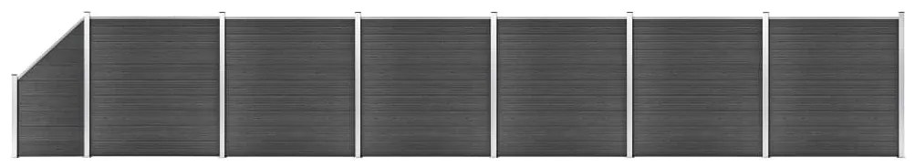 Set Pannelli Di Recinzione İn Wpc 1138x(105-186) Cm Nero /