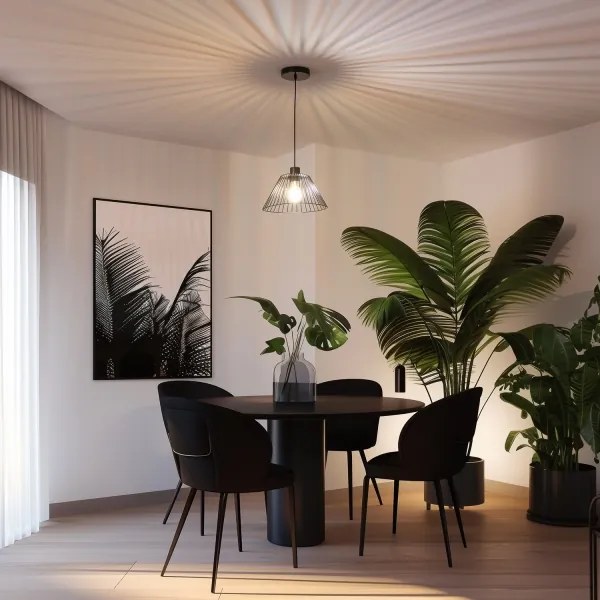 Brilagi - Lampadario LED a sospensione su cavo CERIA WIRE, 1xE27/40W/230V, Ø 30 cm, nero