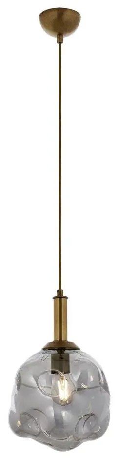 Lampada a sospensione con cavo CRUMPLED 1xE27/40W/230V bronzo/fumé