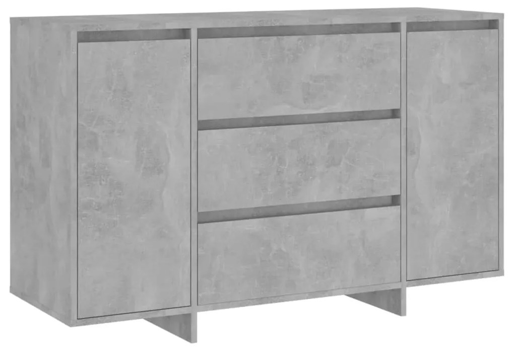 Credenza con 3 cassetti grigio cemento 120x41x75 cm truciolato