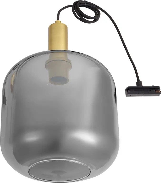 Lampada a sospensione di design in ottone con vetro fumé per sistema a binario monofase - Iconic Zuzanna