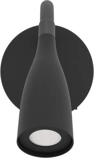 Eglo 901818 - Lampada da parete flessibile OLIVANDINO LED/3,8W/230V nera