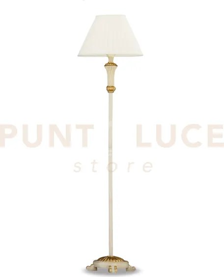 Firenze lampada da terra bianca  e foglia oro con paralume 1 luce a...