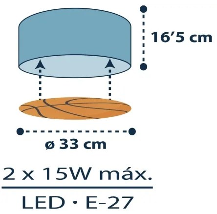 Dalber 41746 - Plafoniera per bambini BASKET 2xE27/15W/230V