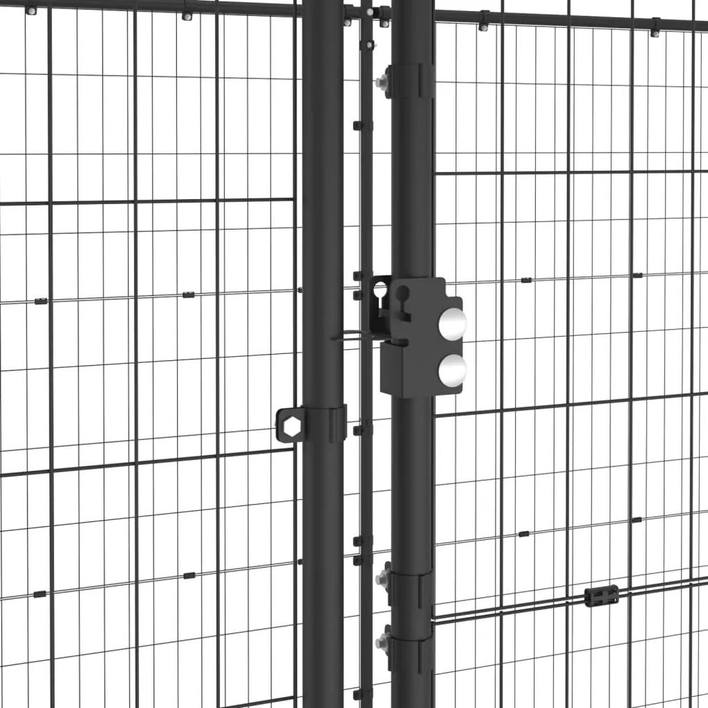 Gabbia per cani da esterno in acciaio con tetto 12,1 m²