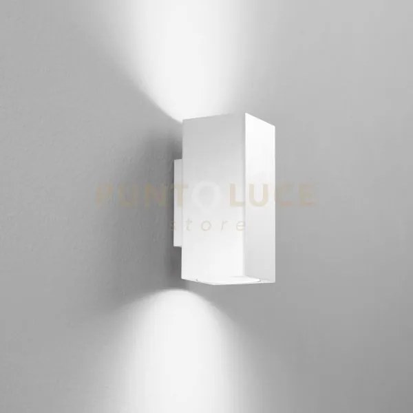 Applique a parete duduk quadrata bianca 2 luci attacco gu10 10x8x18...