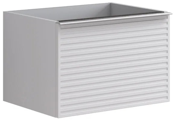 Mobile da bagno sospeso sotto lavabo L 60 x H 40 x P 45.5 cm bianco laccato opaco, 2 cassetti Pixel stripes