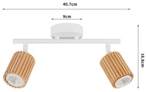 Brilagi - Lampada a faretti MODERN WOOD 2xGU10/8W/230V legno/bianco