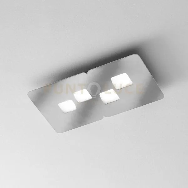 Bilbao p/p - plafoniera acciaio  4 luci attacco gx53 50cm