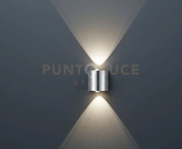 Wales applique led 6,2 w 620 lm, 3.000 k acciaio doppia luce cm9x9