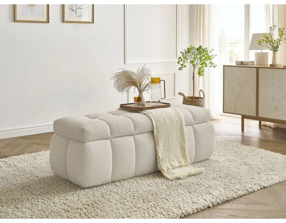 Panca beige in tessuto bouclé Mont Blanc - Bobochic Paris