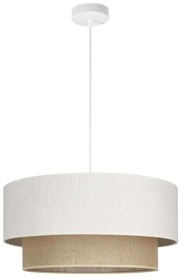 Lampada a sospensione con cavo NATIA 1xE27/60W/230V bianco/marrone