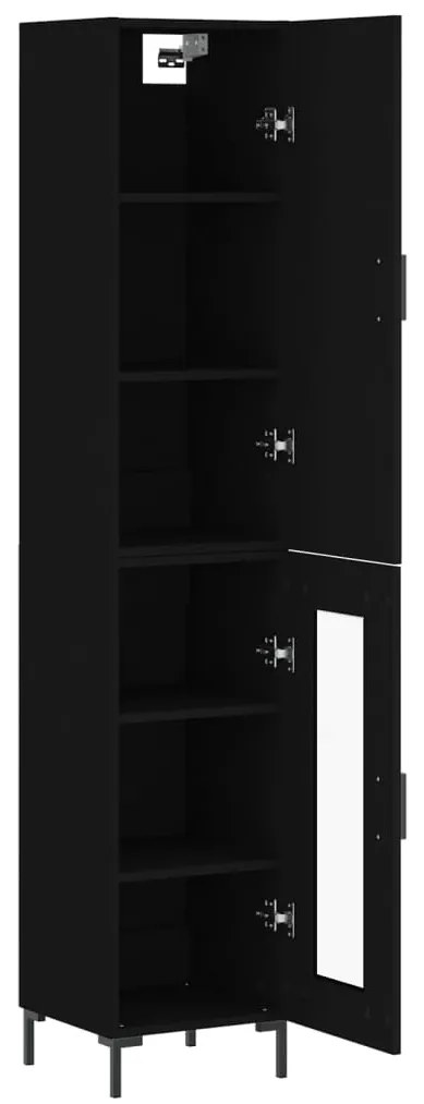 Credenza nera 34,5x34x180 cm in legno multistrato