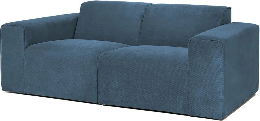 Divano componibile blu con rivestimento in velluto a coste 202 cm Sting – Scandic