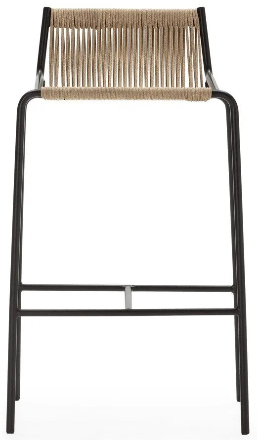Sgabello da bar beige in metallo (altezza della seduta 65 cm) Emily – Marckeric
