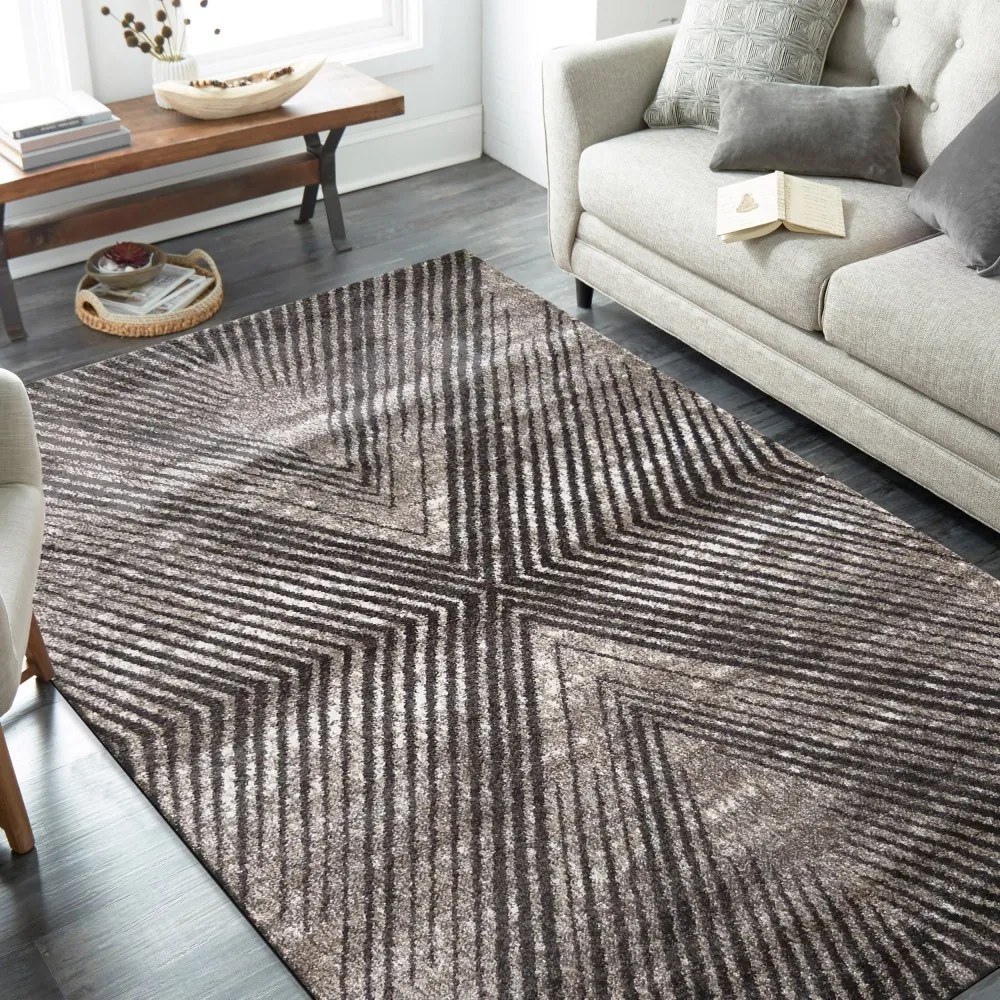 Tappeto moderno con interessante motivo geometrico di linee diagonali ripetute Larghezza: 160 cm | Lunghezza: 220 cm