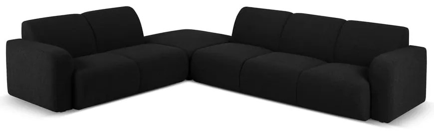 Divano angolare nero in tessuto bouclé (angolo sinistro) Molino - Micadoni Home