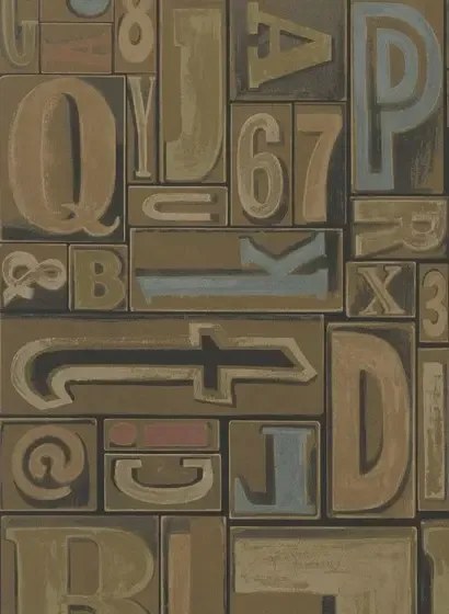 Ralph Lauren Carta da parati Copeley Letterpress - Fruitwood